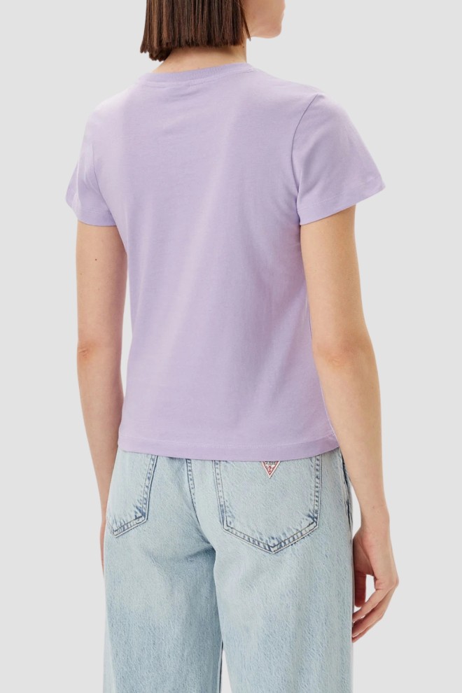 Tricoul din bumbac Narciso pentru femei GUESS Lavender