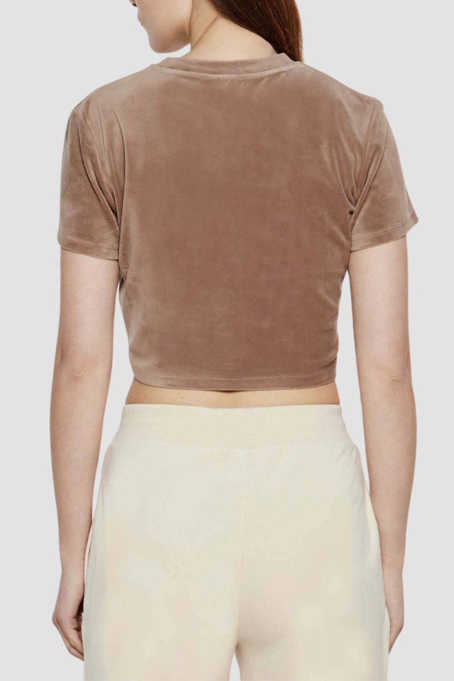 GUESS Brown Top cu tricou Couture pentru femei