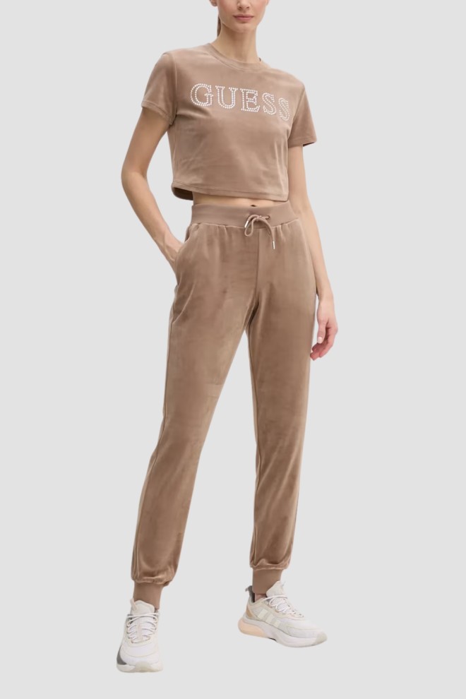 GUESS Brązowy top damski Couture Tee