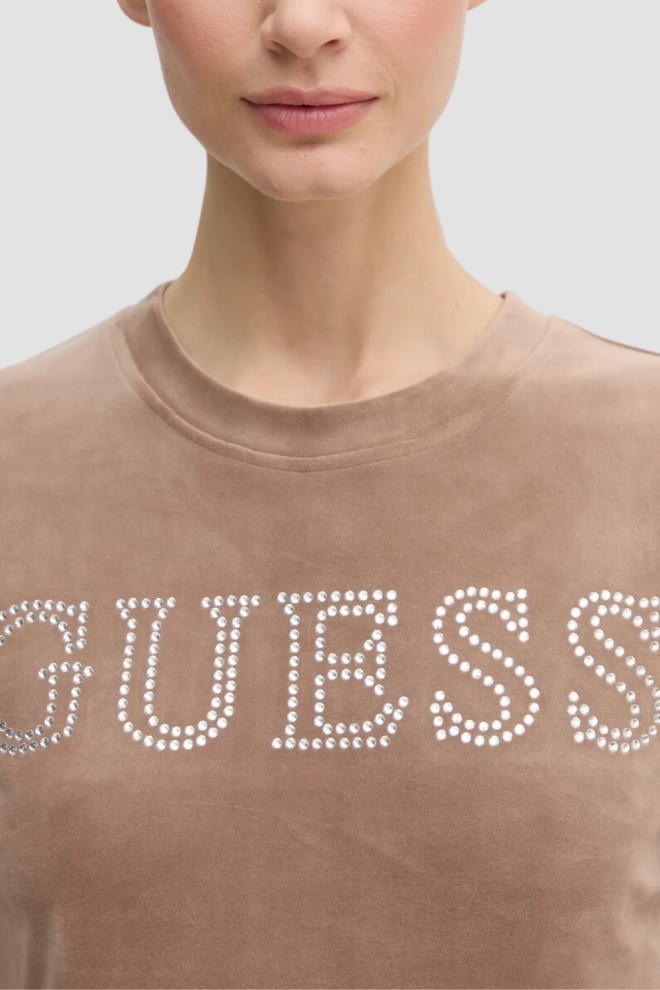 GUESS Brązowy top damski Couture Tee
