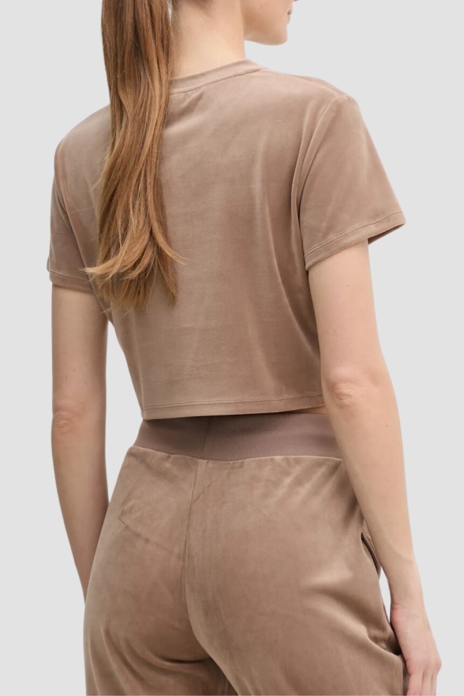 GUESS Brown Top cu tricou Couture pentru femei