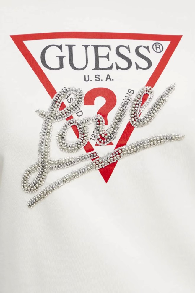 GUESS Women's white Love sweatshirt