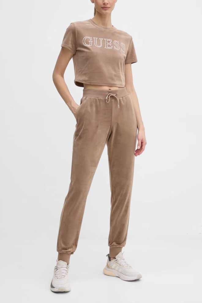 Коричневі жіночі велюрові штани GUESS Couture