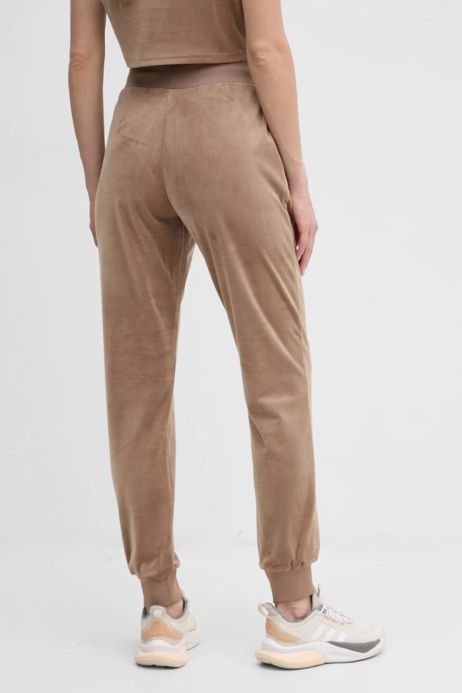 GUESS Brązowe damskie spodnie welurowe Couture