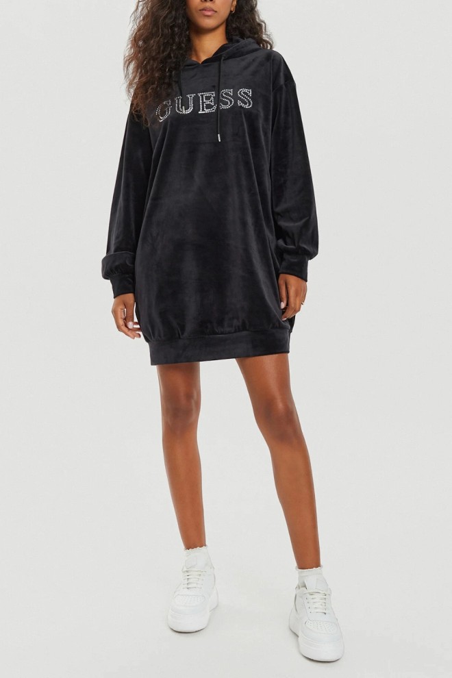 GUESS Tricou lung din catifea Couture pentru femei Сlack