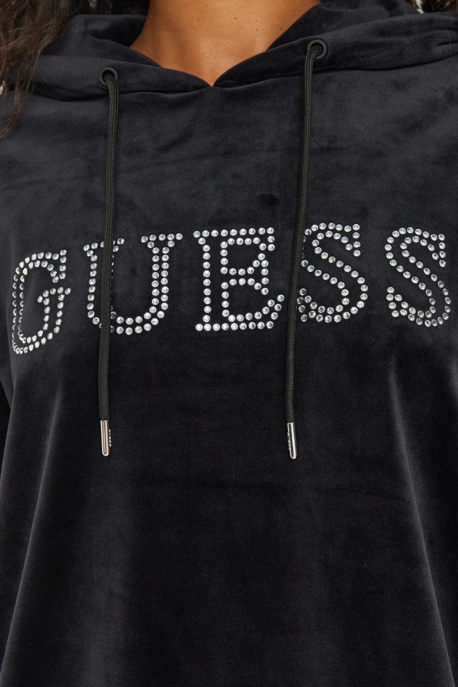 GUESS Сlack women's long velour Couture sweatshirt