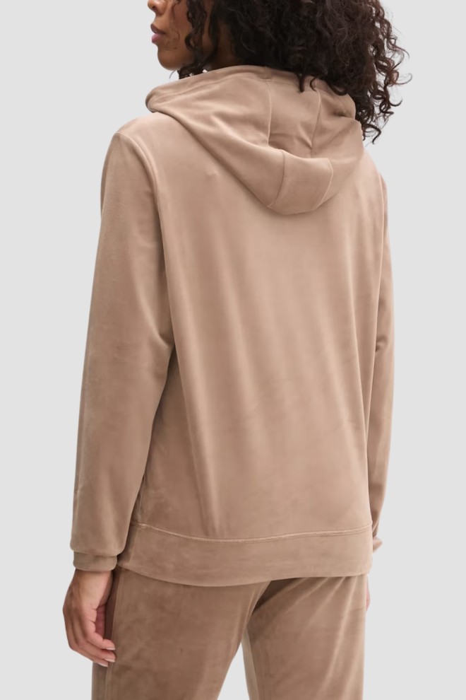 GUESS Brown velour women's Couture sweatshirt