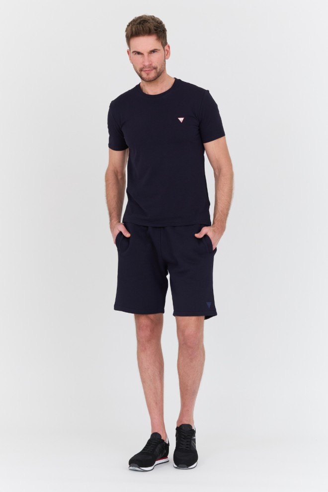 Tricou GUESS Core albastru marin pentru bărbați