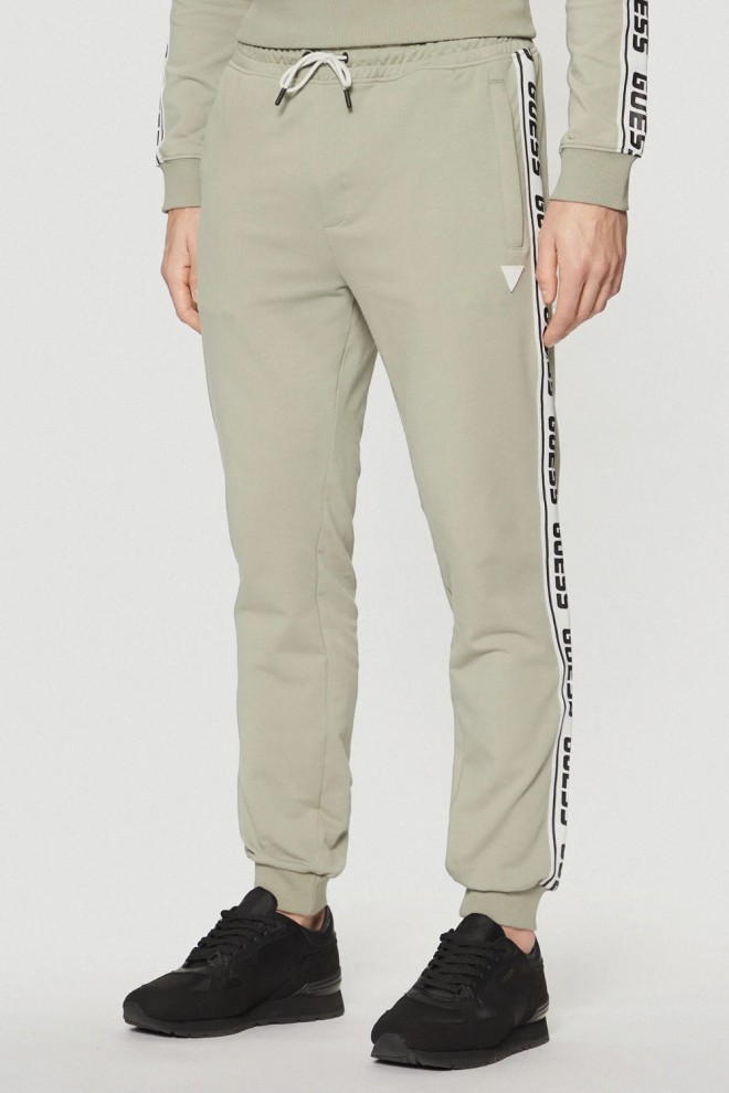 Pantaloni de trening cu dungi GUESS Green New Arlo pentru bărbați