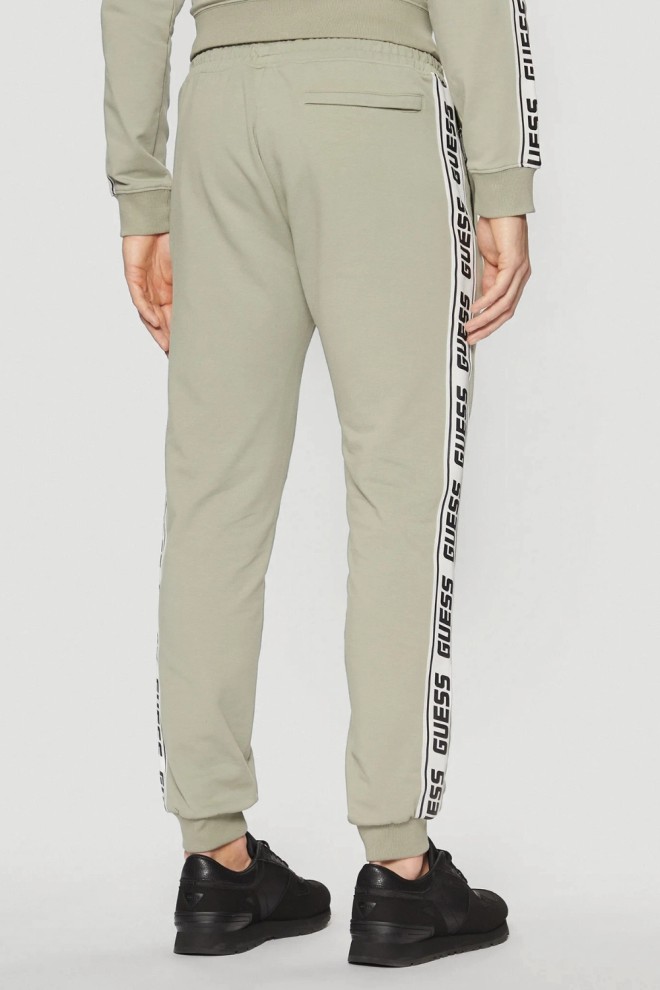 Pantaloni de trening cu dungi GUESS Green New Arlo pentru bărbați