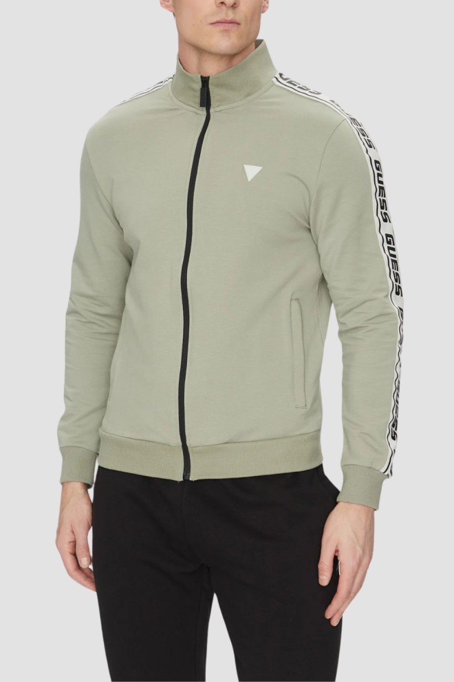 GUESS Green men's sweatshirt with New Arlo stripes