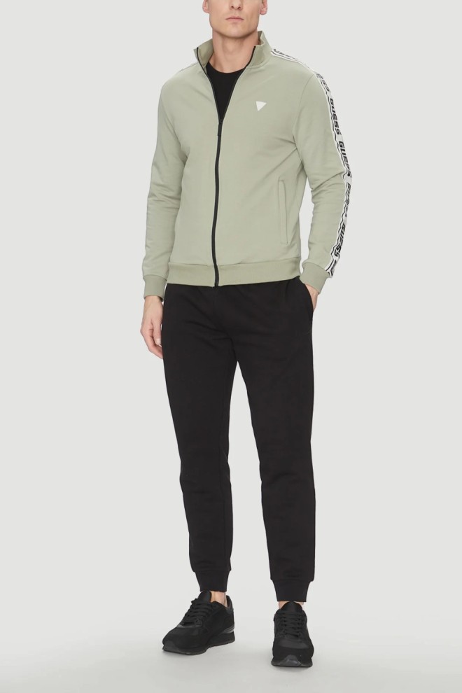 GUESS Green men's sweatshirt with New Arlo stripes