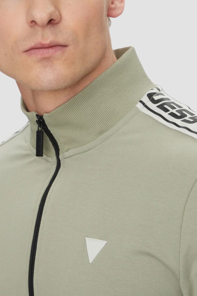 GUESS Green men's sweatshirt with New Arlo stripes