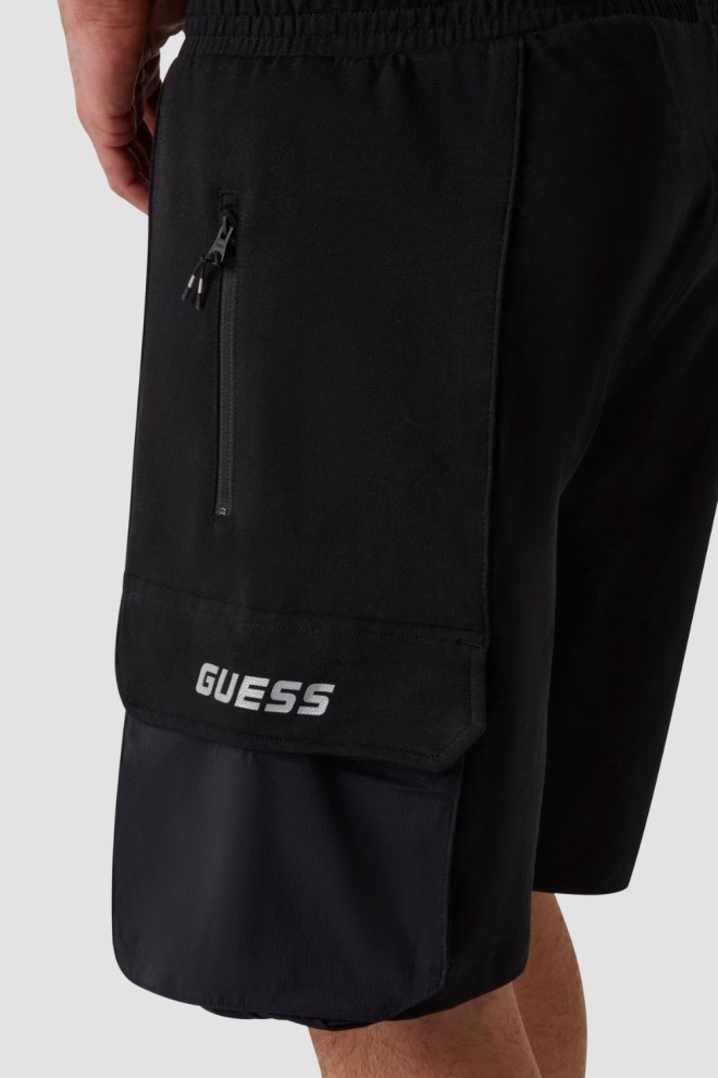 GUESS Black Men's Rubus Cargo Shorts