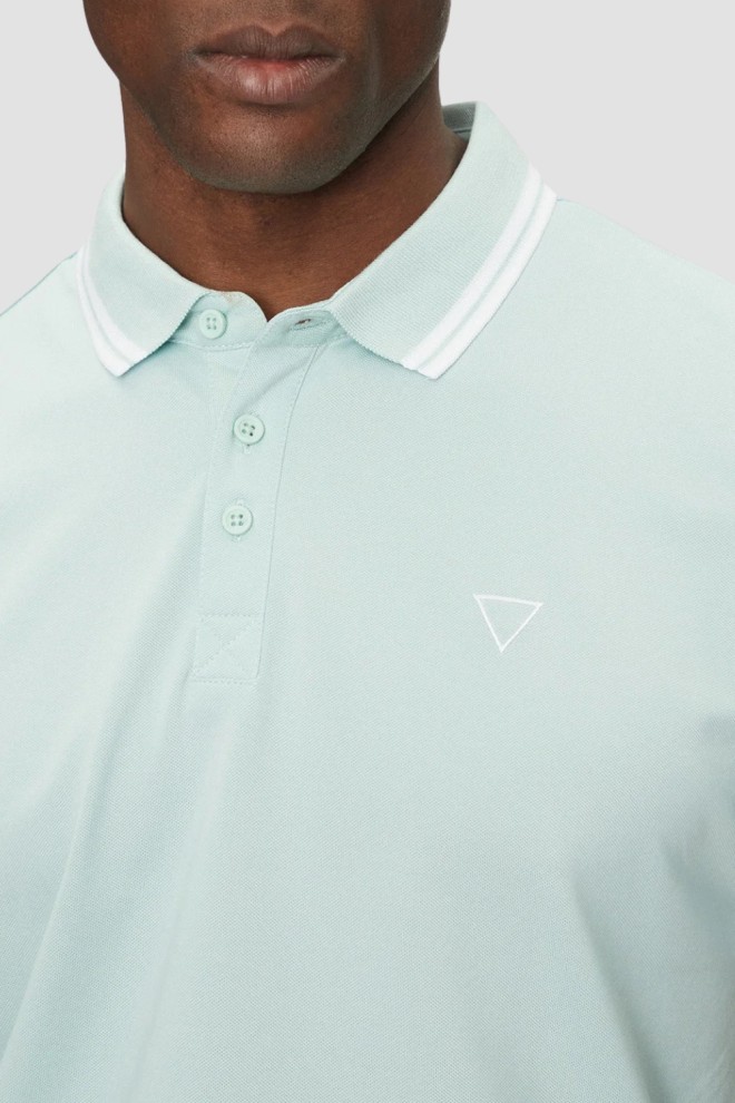 GUESS Polo Pique verde pentru bărbați