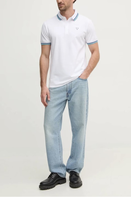 GUESS Polo Pique alb pentru...