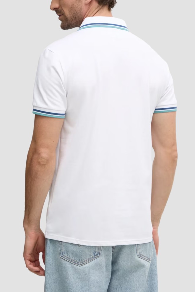 GUESS Polo Pique alb pentru bărbați