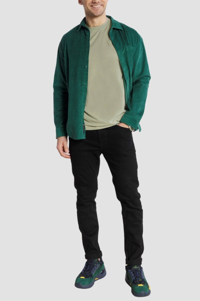 GUESS Tricou verde Hedley pentru bărbați