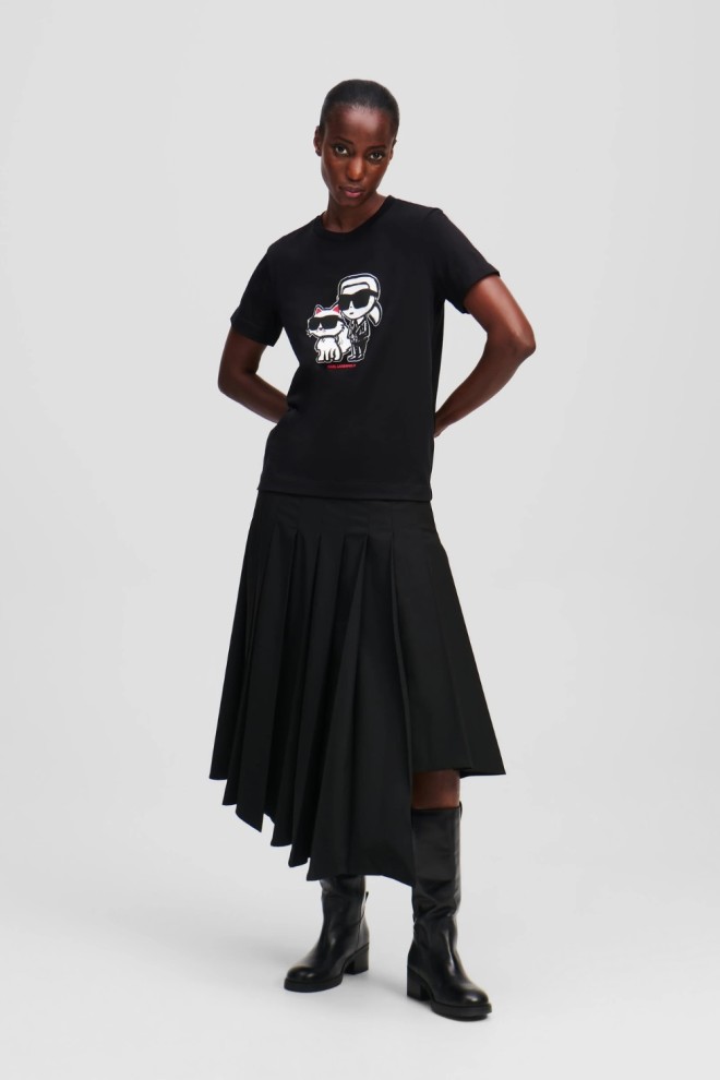 KARL LAGERFELD Black women's Ikon Sketch Duo t-shirt