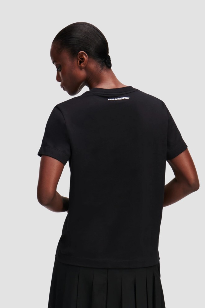 KARL LAGERFELD Black women's Ikon Sketch Duo t-shirt