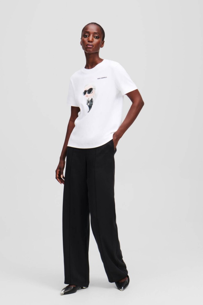 KARL LAGERFELD White women's t-shirt Ikon Aquarelle K