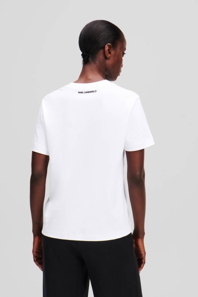 KARL LAGERFELD White women's t-shirt Ikon Aquarelle K