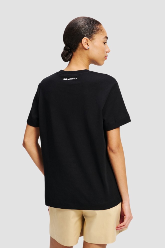KARL LAGERFELD Black women's t-shirt Ikon Aquarelle K