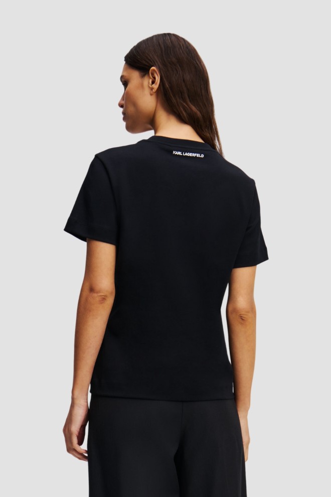 KARL LAGERFELD Black women's t-shirt Ikon Aquarelle K