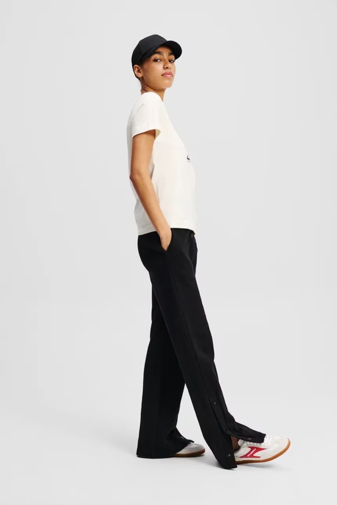 Tricou pentru femei KARL LAGERFELD Ikon Sketch Choupette bej