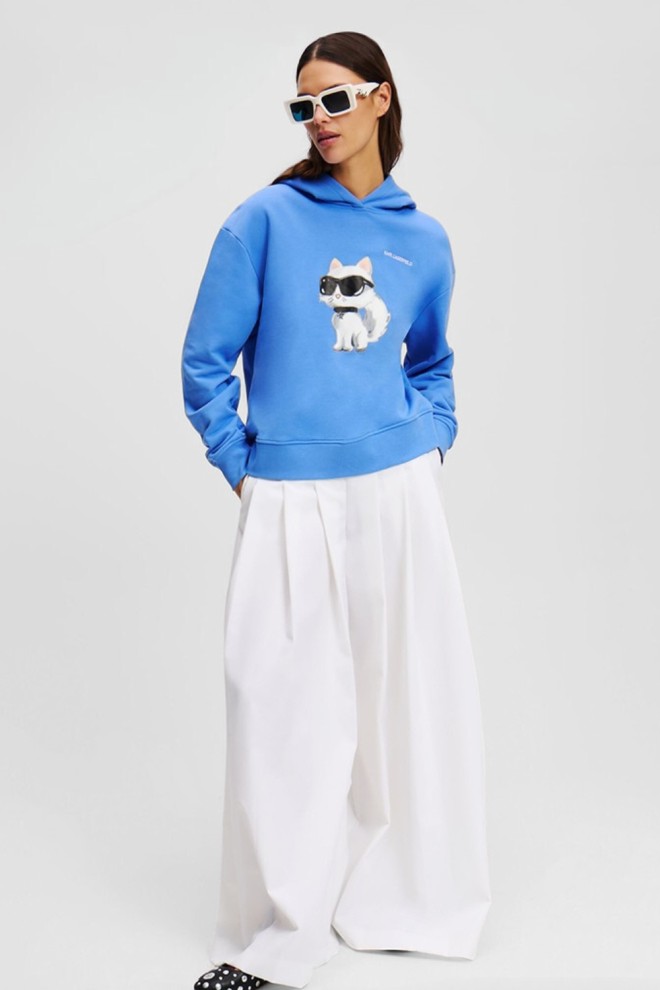 KARL LAGERFELD Blue women's hoodie Ikon Aquarelle C