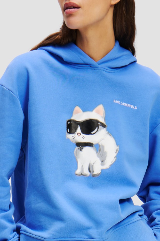 KARL LAGERFELD Blue women's hoodie Ikon Aquarelle C