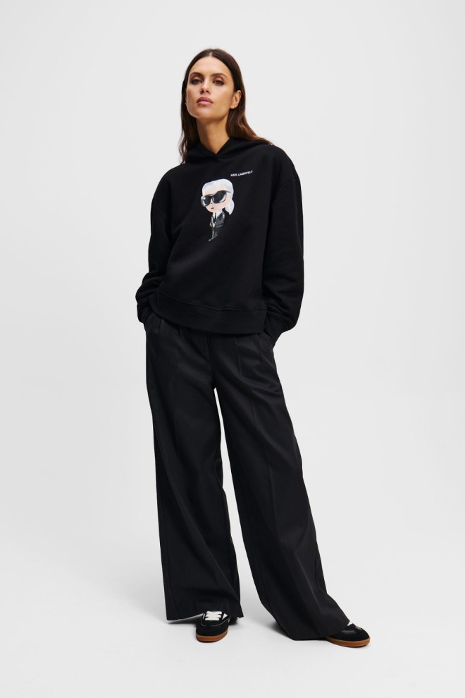 KARL LAGERFELD Black women's hoodie Ikon Aquarelle K