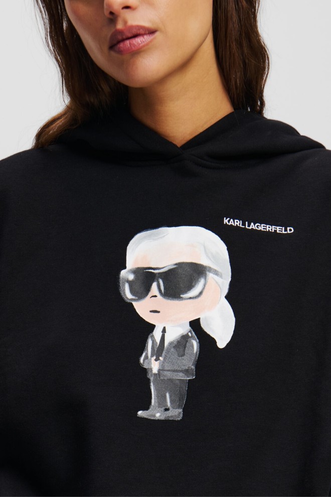 KARL LAGERFELD Чорне жіноче худі Ikon Aquarelle K