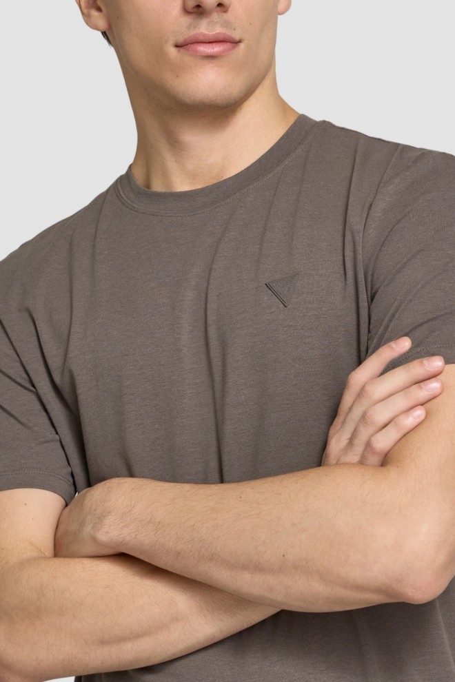 GUESS Brązowy t-shirt męski Hedley