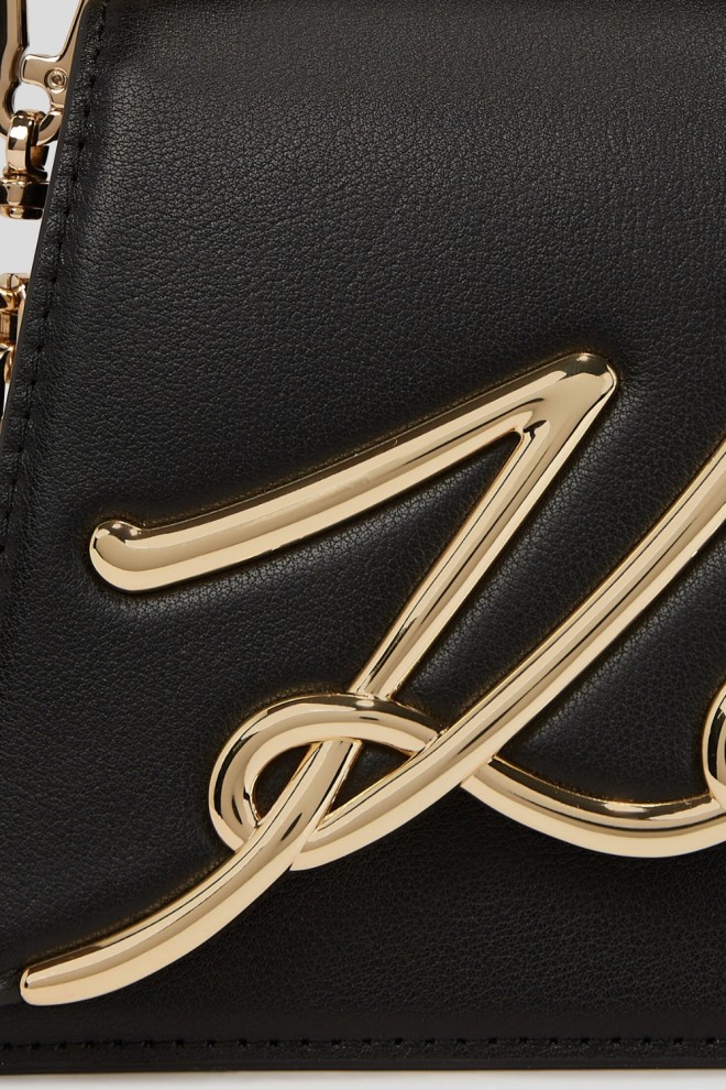 KARL LAGERFELD Чорна маленька шкіряна сумочка K/signature 2.0