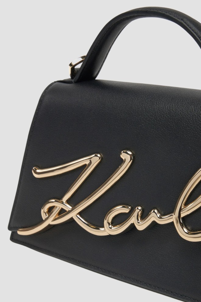 KARL LAGERFELD Geantă mică din piele neagră K/signature 2.0