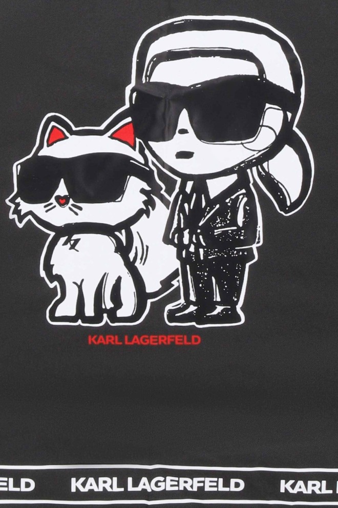 KARL LAGERFELD Czarna parasolka damska Ikon Sketch Duo