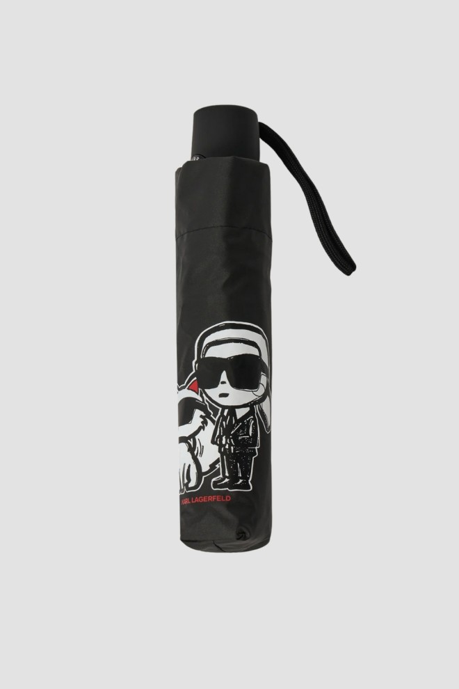 KARL LAGERFELD Negru Femei Ikon Sketch Duo Umbrella