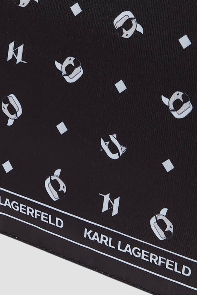 KARL LAGERFELD Black logical women's umbrella Ikon Aop