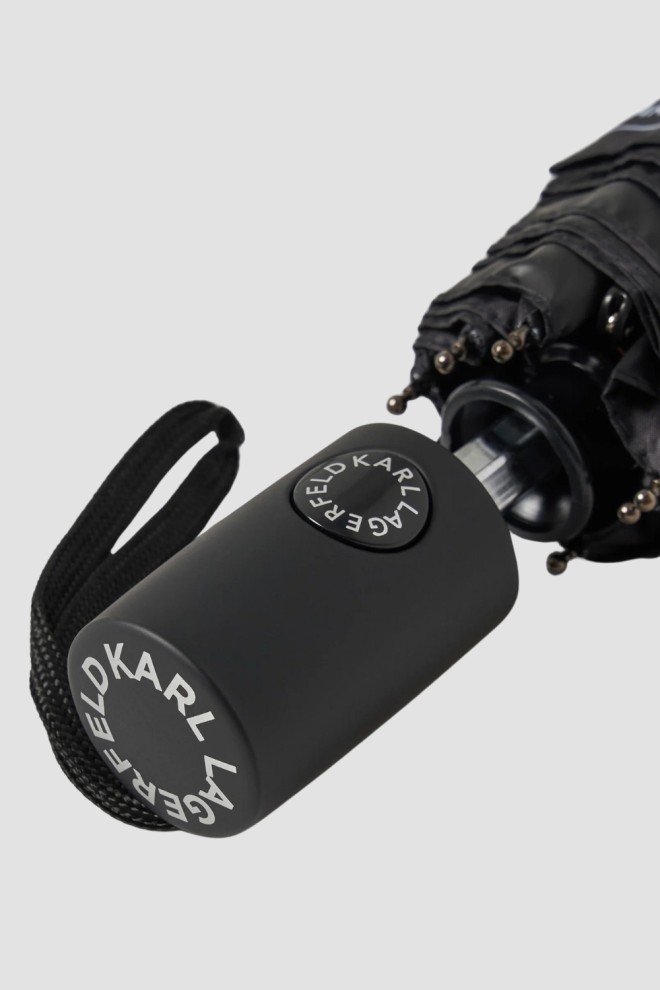 KARL LAGERFELD Black logical women's umbrella Ikon Aop