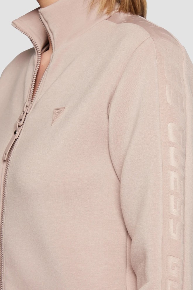 GUESS Pink women's sweatshirt with piping New Allie Scuba