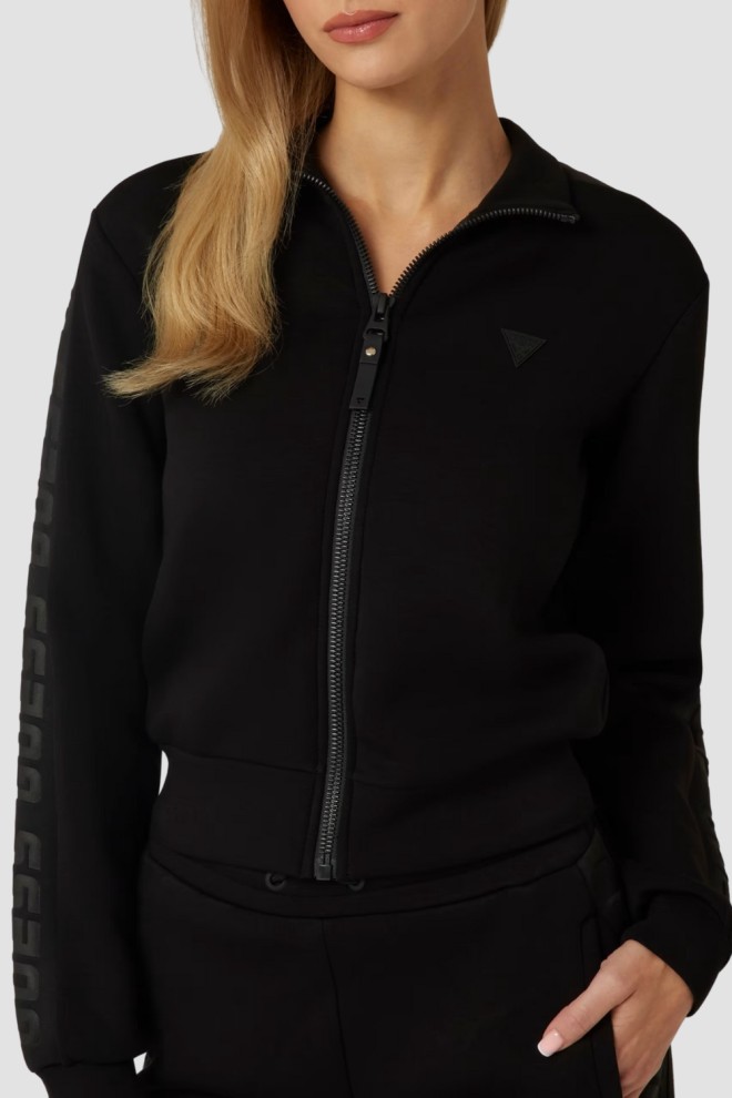 GUESS Black women's sweatshirt with piping New Allie Scuba