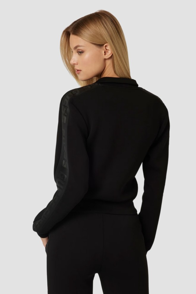 GUESS Black women's sweatshirt with piping New Allie Scuba