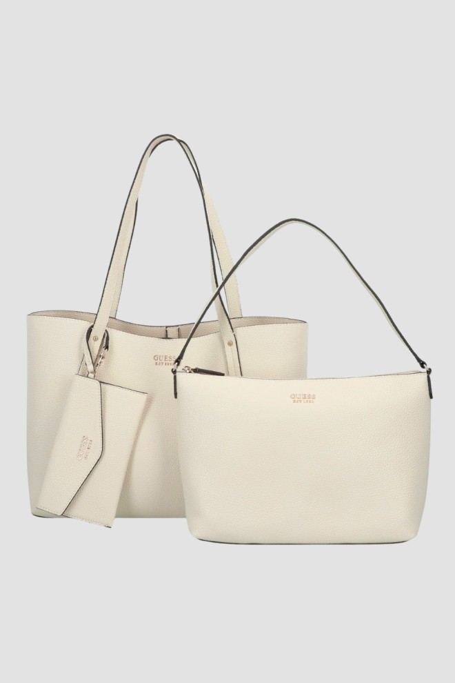 GUESS Geantă shopper 3-in-1 Brenton bej pentru femei