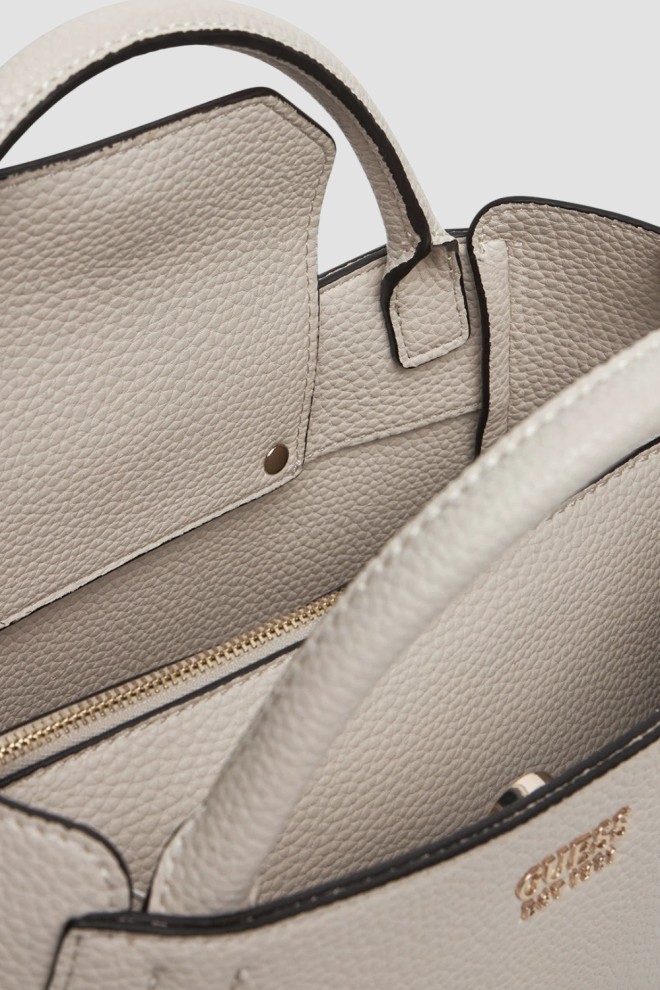 GUESS Biała torebka damska klasyczna SML Girlfriend Satchel