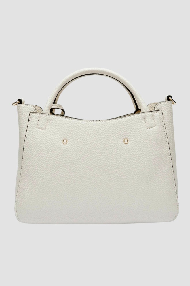 GUESS Biała torebka damska klasyczna SML Girlfriend Satchel