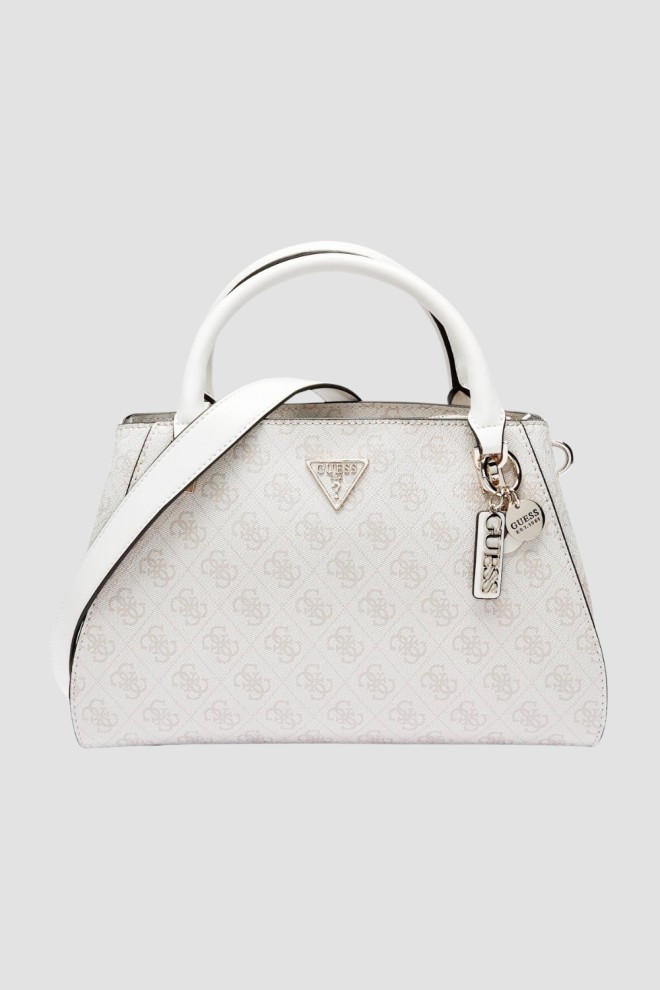 GUESS White logoed women's handbag Noelle II
