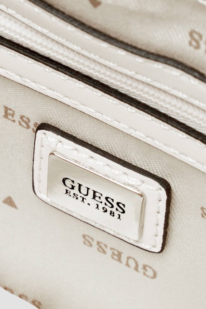GUESS White logoed women's handbag Noelle II