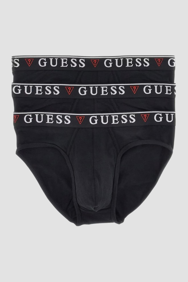 Чоловічі труси-бріфи GUESS чорні 3 комплекти в упаковці