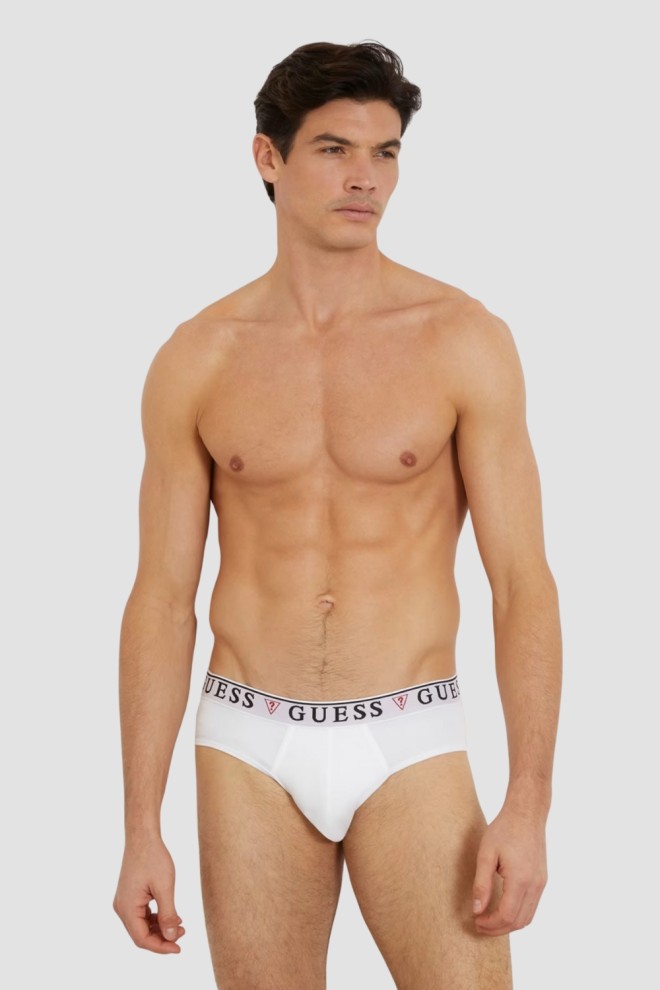 GUESS Zestaw białej męskiej bielizny slipy 3 Pack